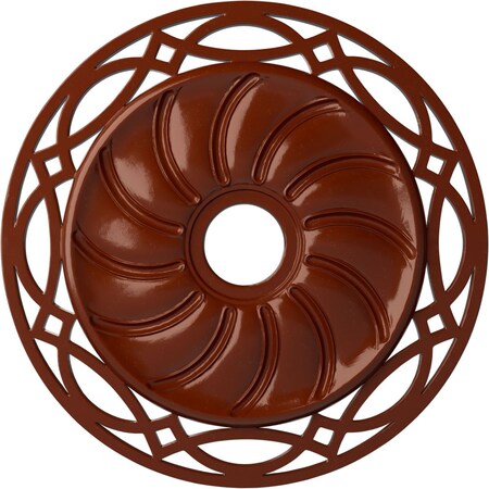 Ekena Millwork Loera Ceiling Medallion (Fits Canopies up to 6 1/4"), 26 5/8"OD x 4 1/2"ID x 1 3/8"P, Firebrick CM26LOFIF